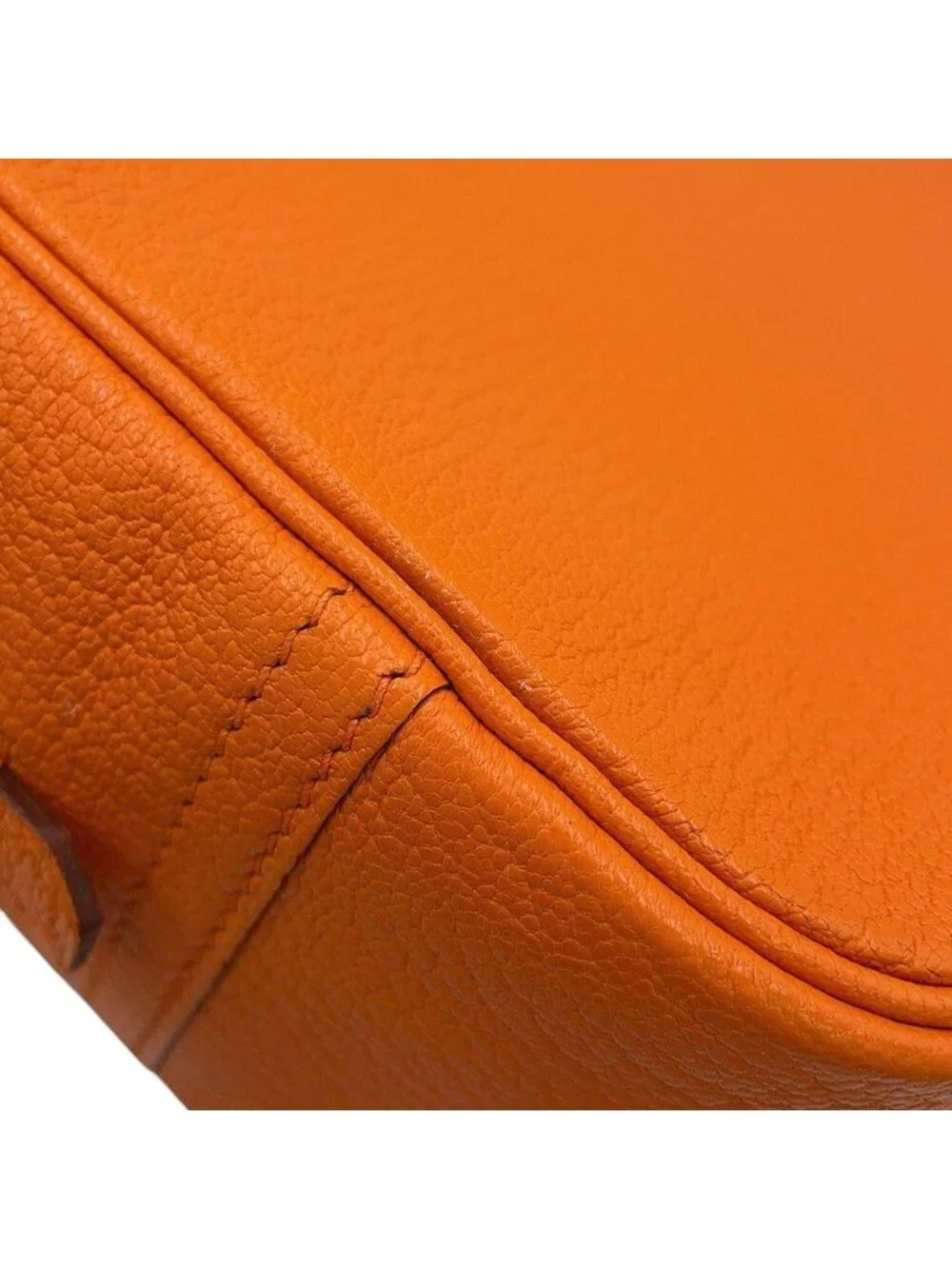 Hermes Handbag Plume Mini Orange Silver Chevre Mysore Bag